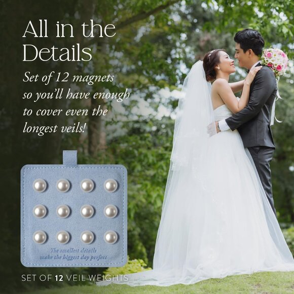 The Little Things Double-Sided Pearl Veil Weights Set of 12 Non-Damaging Weights - Picture 7 of 7